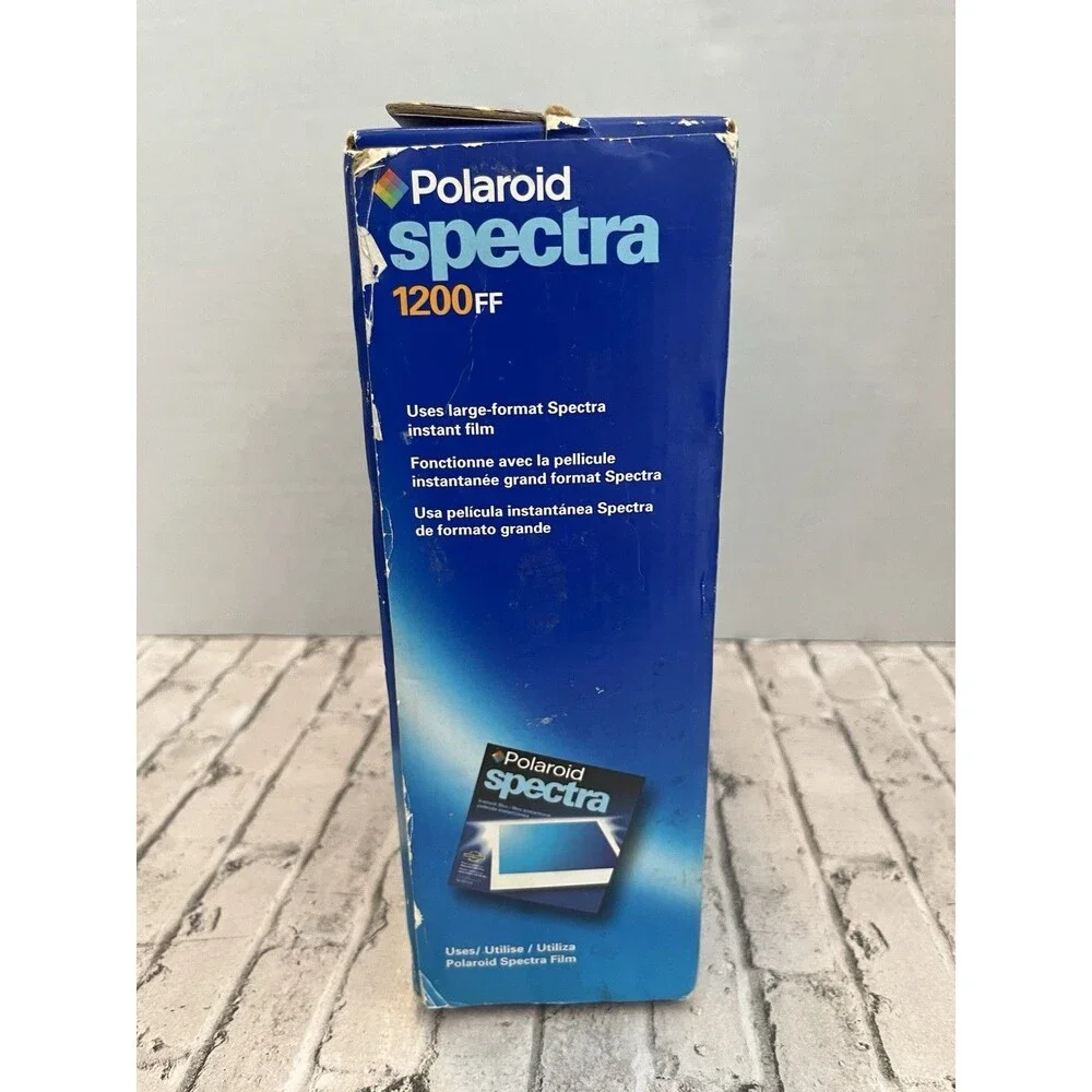 (RARE ) Polaroid Spectra 1200FF Instant Camera Silver with Box & Strap Untested